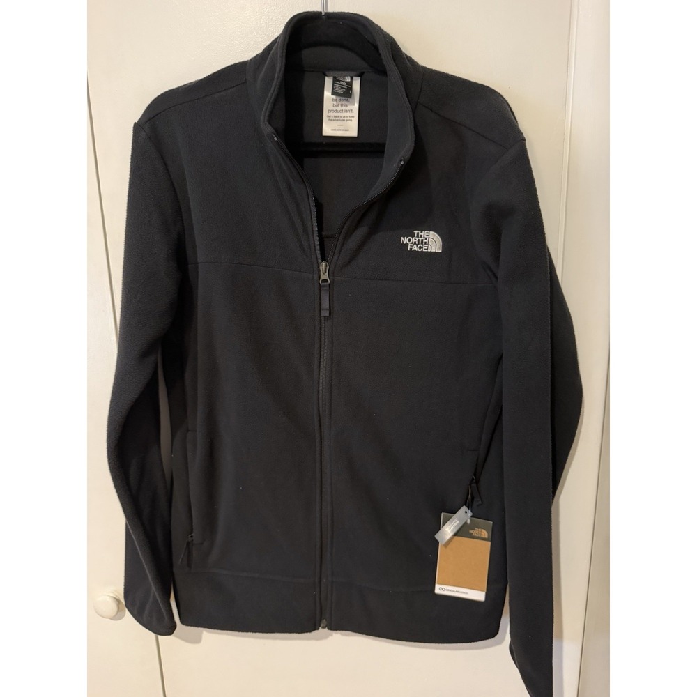 The North Face Anchor Full Zip Fleece Jacket Mens Small Black New With Tags